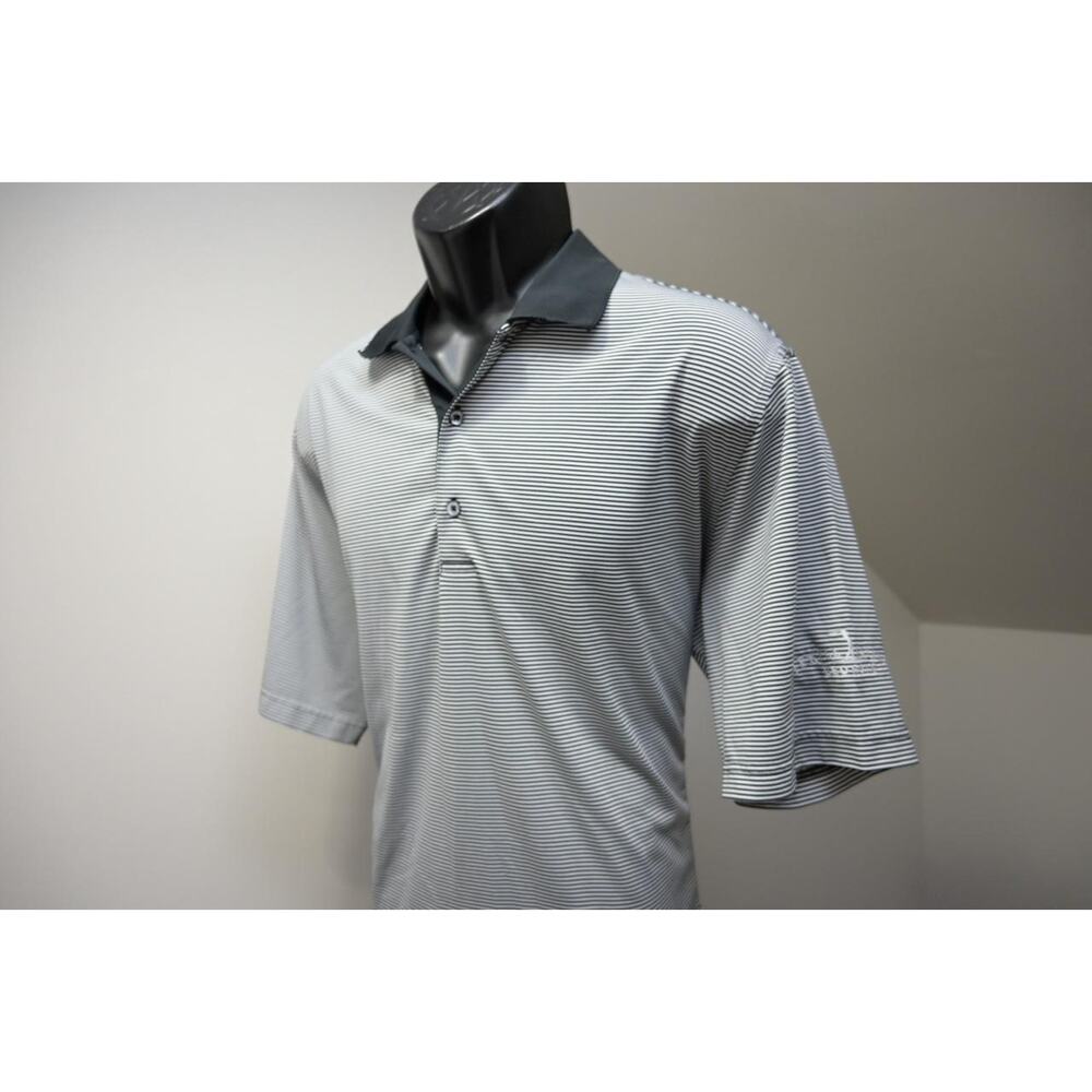 Donald Ross Golf Polo Performance‎ Striped Dry Fitting Athletic Mens Sz Large